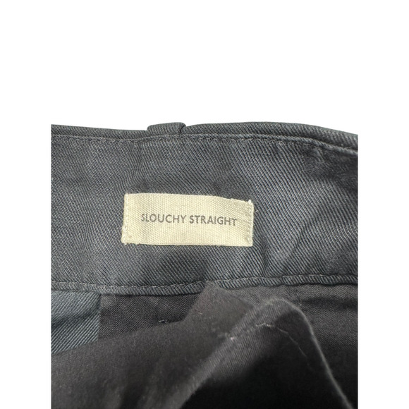 Madewell Slouchy Straight Pants Womens Size 6P Petite Black Linen Blend Trouser - Picture 9 of 11